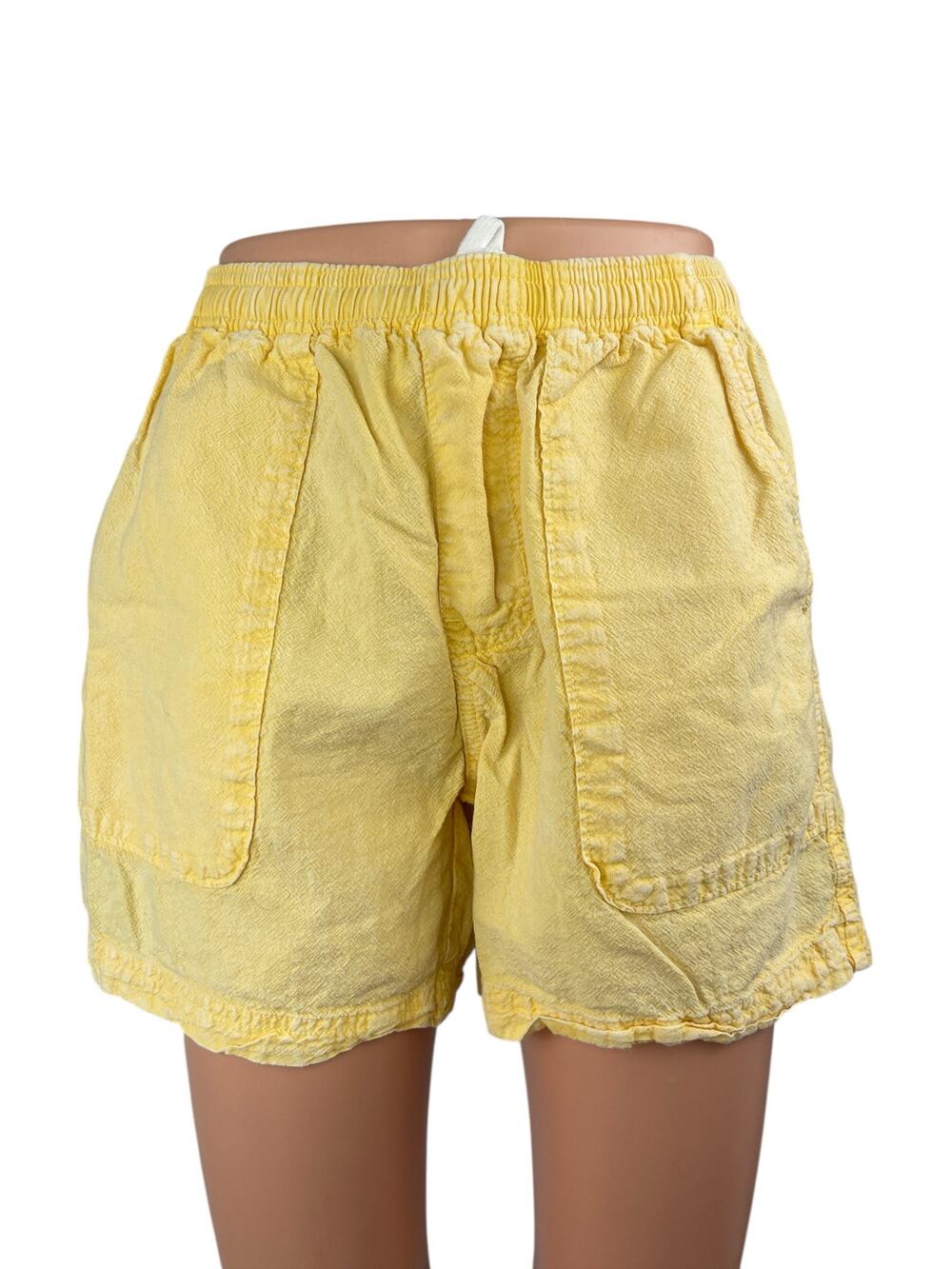 Urban Outfitters Womens Yellow High Rise Elastic Waist Casual Mom Shorts Size XS